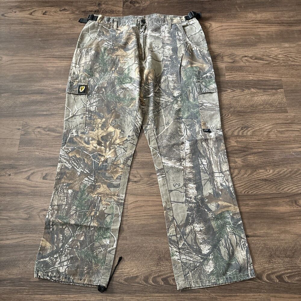 Scentblocker Pants Mens XL Adjustable Zip Realtree Camo Cargo Hunting 31” In